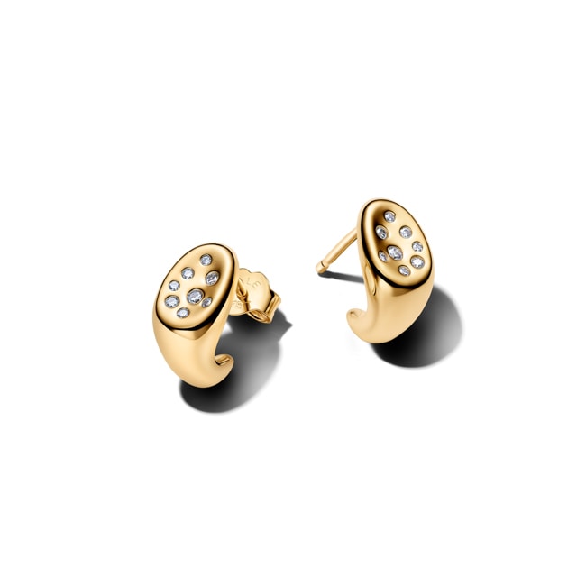 Pandora Gold Essence Organisch Geformte Steinbesetzte Ohrstecker - 264661C01