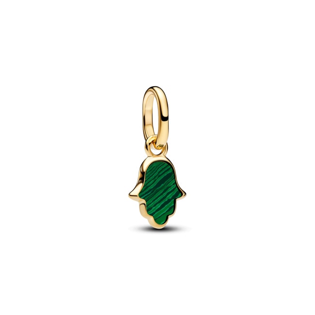 Pandora Gold ME Grüner Hand der Fatima Mini-Charm-Anhänger - 764612C01