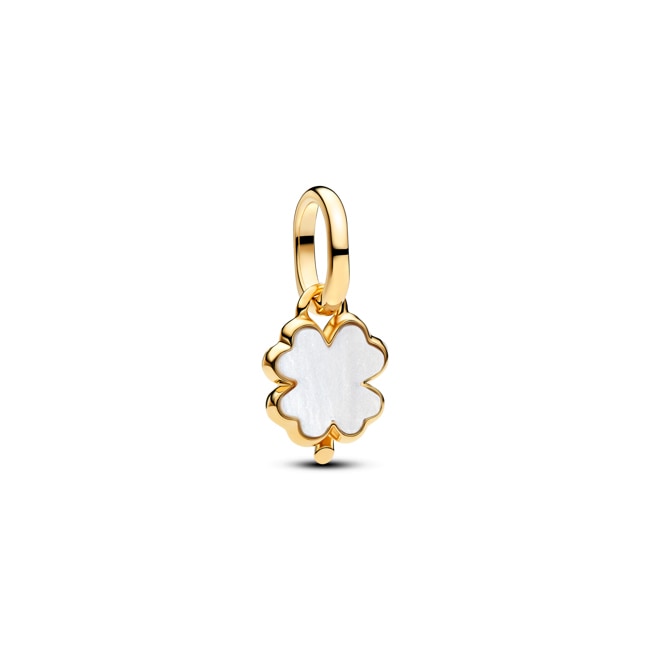 Pandora Gold ME White Lucky Clover Dangle Charm - 764564C01