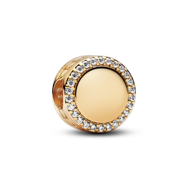 Pandora Gold Moments Sparkling Button Charm - 768747C01