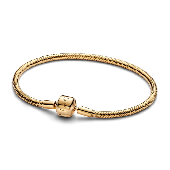 Pandora Gold Moments Barrel Clasp Snake Chain Bracelet - 563390C00