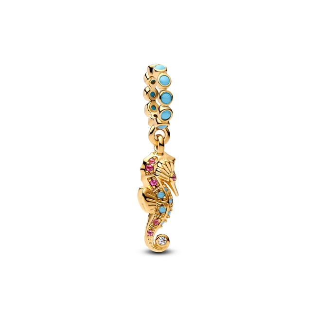 Pandora Gold Moments Seepferdchen Charm-Anhänger - 763895C01