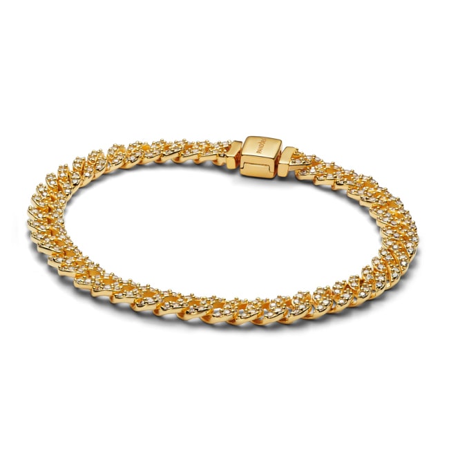Pandora Gold Timeless Pavé Cuban Gliederarmband Pandora Gold Timeless Pavé Cuban Gliederarmband - 563008C01