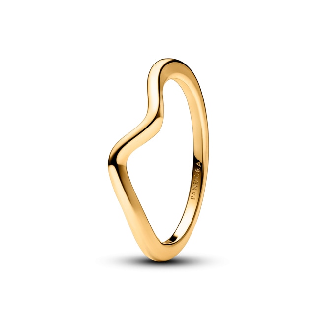 Pandora Gold Timeless Polished Wave Ring - 163095C00