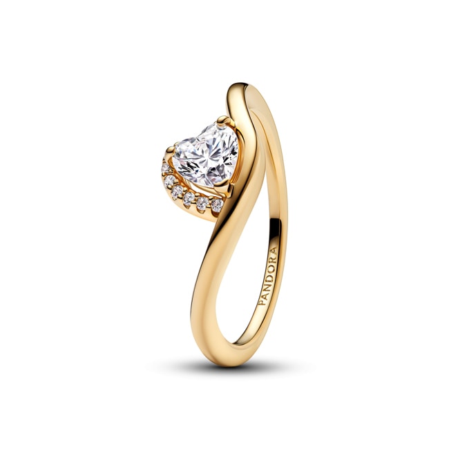 Pandora Gold Timeless Welliges Herz Ring - 163660C01