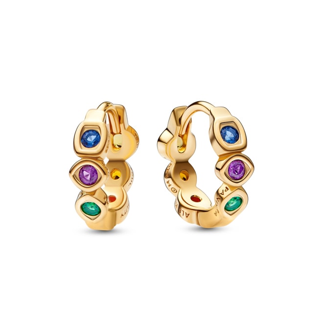 Pandora Gold Moments x Marvel The Avengers Infinity-Stones Earrings - 262567C01