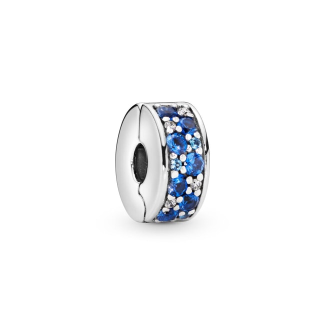 Pandora Moments Blue Pavé-Clip Charm - 791817NSBMX