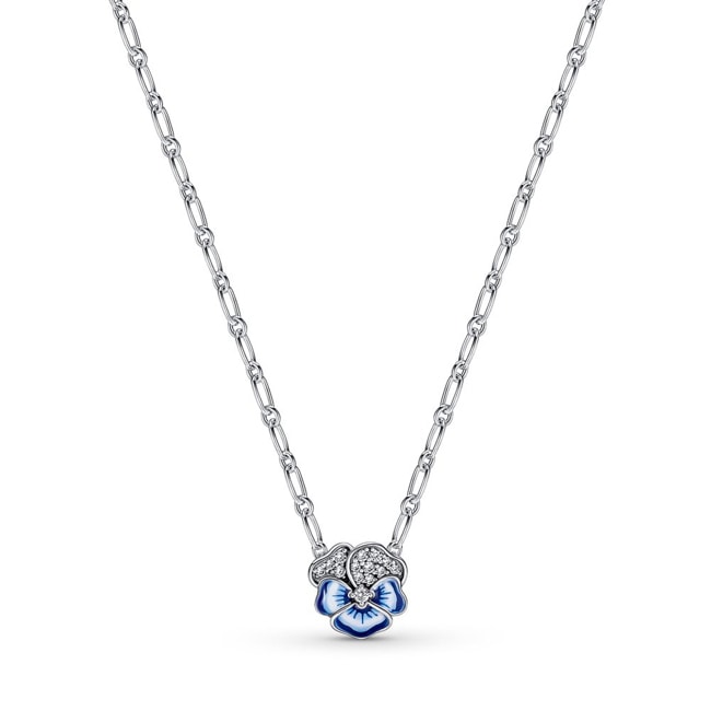 Pandora Moments Collier avec Pendentif Pensée Bleue - 390770C01-50