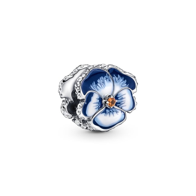 Pandora Moments Blue Pansy Flower Charm - 790777C02