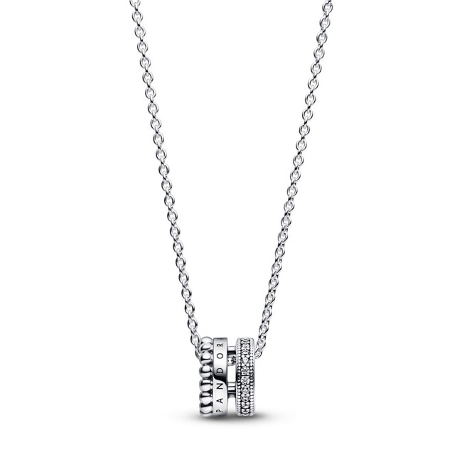 Pandora Signature Logo Pavé & Pearl Pendant & Necklace Pandora Signature Logo Pavé & Pearl Pendant & Necklace - 392311C01-45