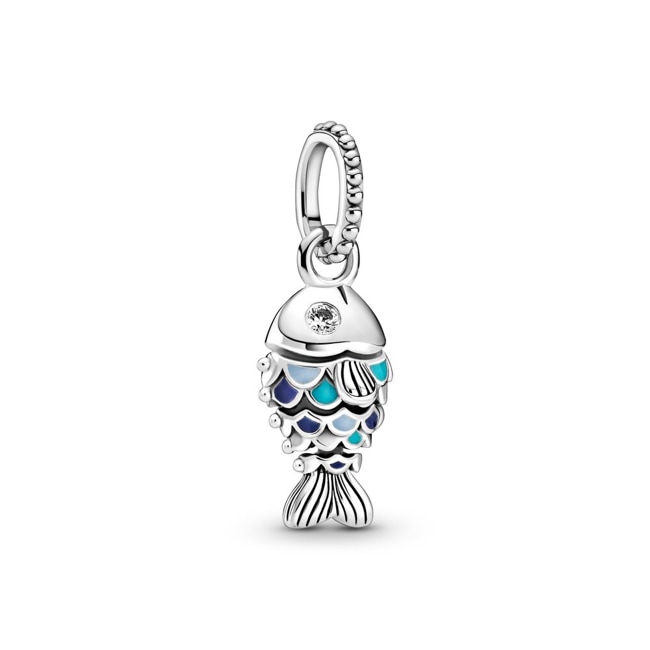 Pandora Moments Charm Pendant Poisson à Écailles Bleues - 799428C01