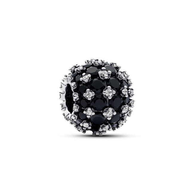 Pandora Moments Sparkling Pavé Round Black Charm 925 Silver - 792630C04