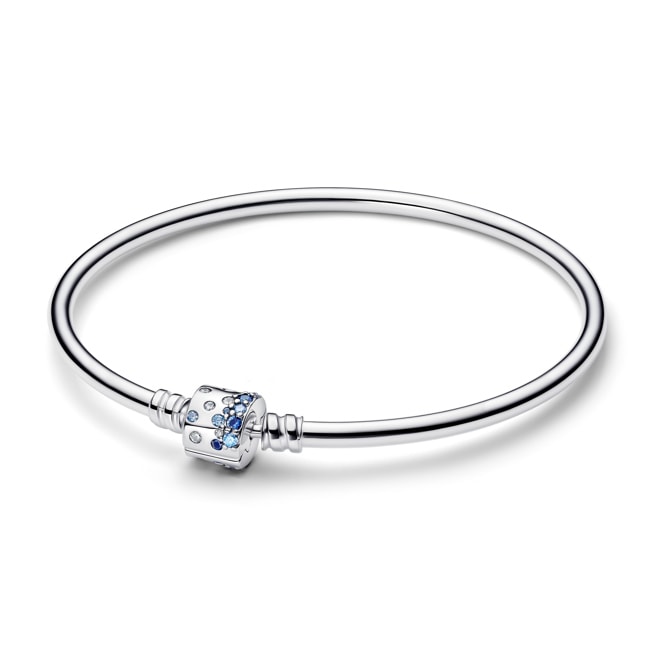 Pandora Moments Sparkling Barrel Clasp Bangle 925 Silver - 593930C01