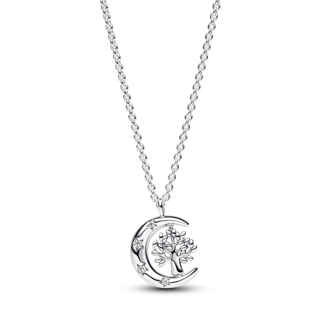 Pandora Moments Moon & Spinning Tree of Life Pendant Necklace Sterling Silver - 392992C01-50