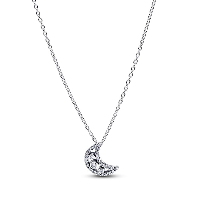 Pandora Moments Crescent Moon Pendant Necklace 925 Silver Pandora Moments Crescent Moon Pendant Necklace 925 Silver - 394259C01-50