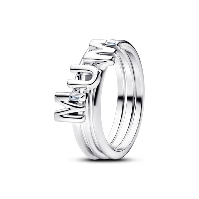 Pandora Moments MUM Buchstaben Teilbarer Ring 925 Silber - 194458C01