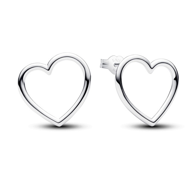 Pandora Moments Front-facing Heart Stud Earrings 925 Silver - 293077C00
