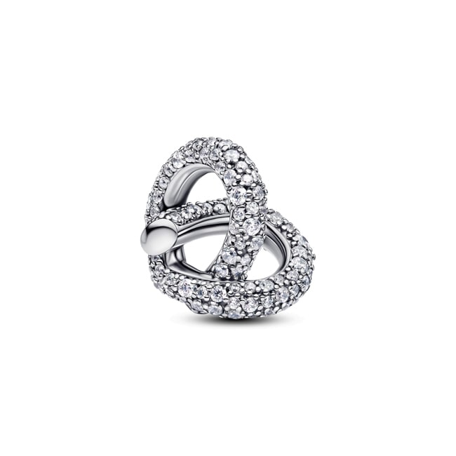 Pandora Moments Pavé Infinity Knot Heart Charm 925 Silver - 793771C01