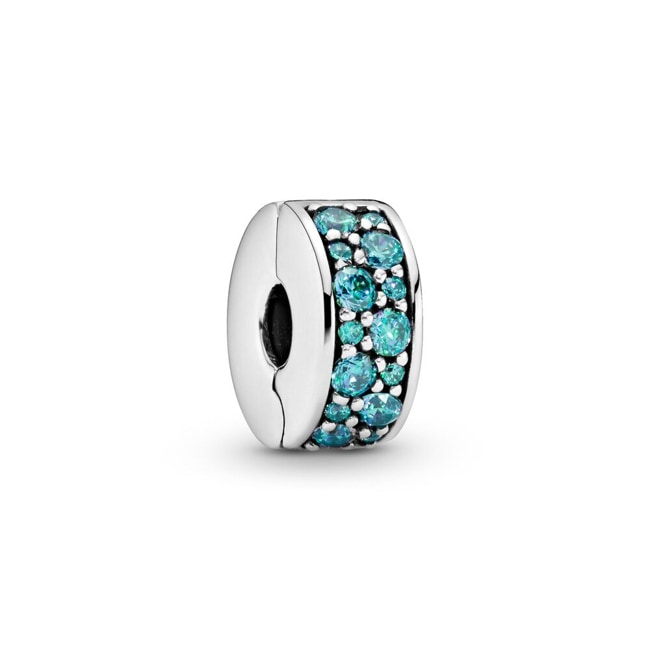 Pandora Moments Teal Pavé Clip Charm - 791817MCZ
