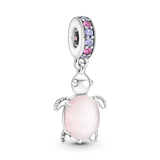 Pandora Moments Charm Pendant Tortue de Mer Rose en Verre de Murano - 798939C02