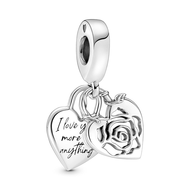 Pandora Moments Rose Heart Padlock Dangle Charm - 790086C00