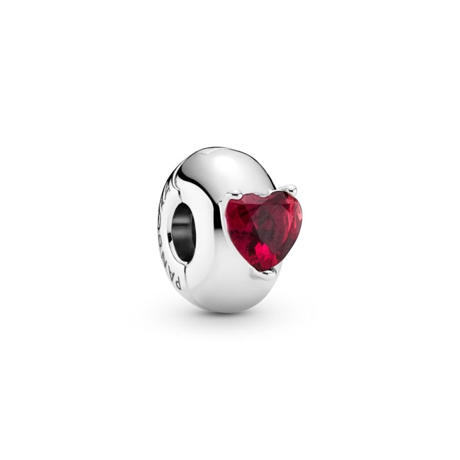 Pandora Moments Rotes Herz Solitär Clip-Charm - 799203C01