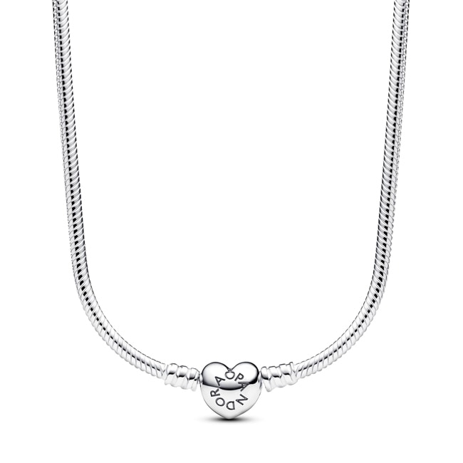 Pandora Moments Schlangen-Gliederhalskette mit Herzverschluss 925 Silber - 393091C00