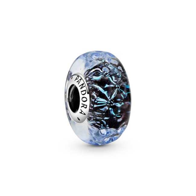 Pandora Moments Wavy Dark Blue Murano Glass Ocean Charm - 798938C00
