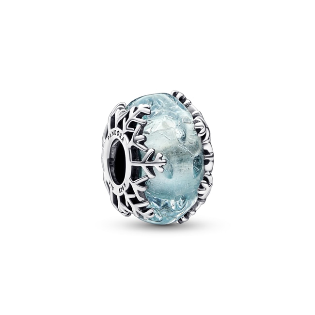 Pandora Moments Winter Blue Snowflake Murano Charm - 792377C00