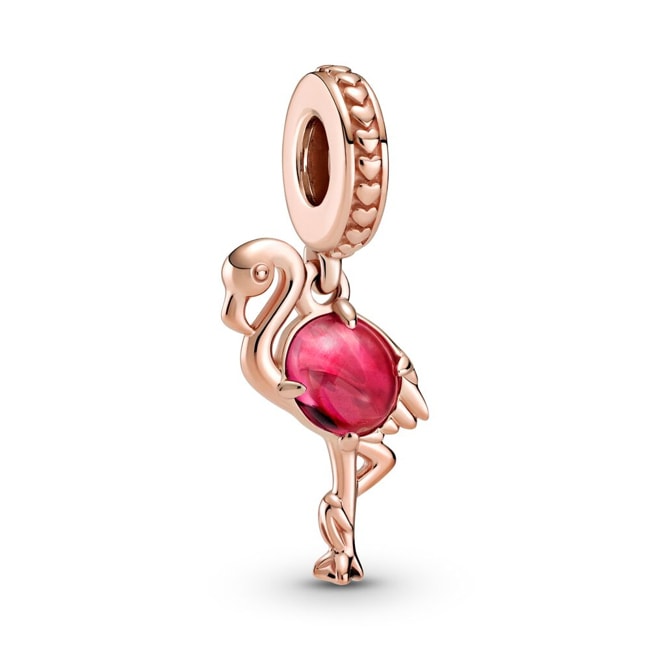Pandora Rose Moments Flamingo Charm-Anhänger mit rosafarbenem Murano-Glas - 789431C01