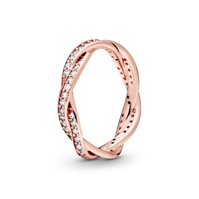Pandora Rose Timeless Sparkling Twisted Lines Ring - 180892CZ