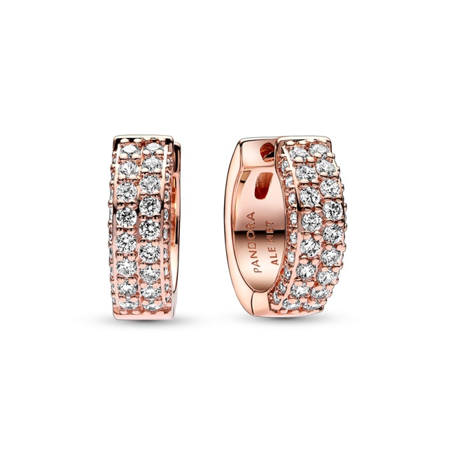 Pandora Rose Timless Doppelreihige Pavé Ohrringe - 282622C01