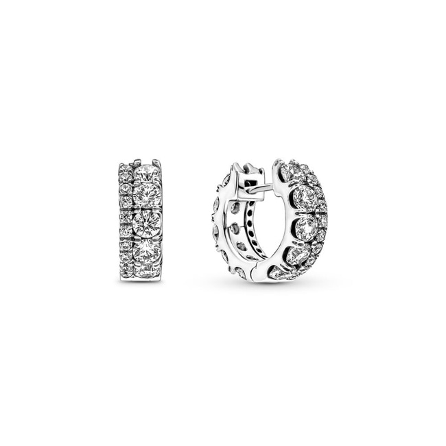 Pandora Timeless Double Band Pavé Hoop Earrings - 290058C01