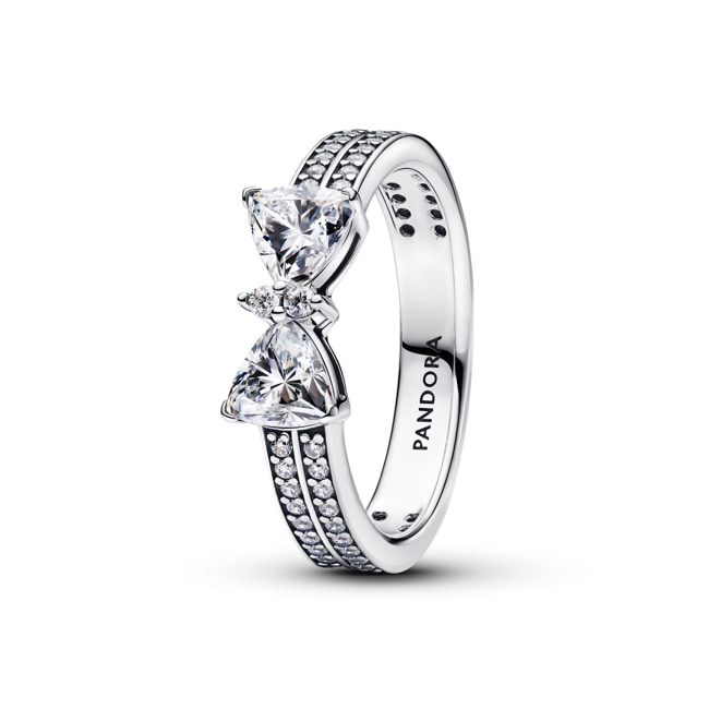Pandora Timeless Bague Double Rang Nœud Scintillant 925 Argent - 193552C01
