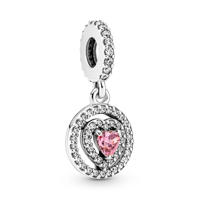 Pandora Moments Funkelnder Doppel-Strahlenkranz Herz Charm-Anhänger - 791476C01