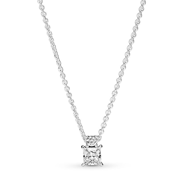 Pandora Timeless Sparkling Collier Round & Square Pendant Necklace - 390048C01-45