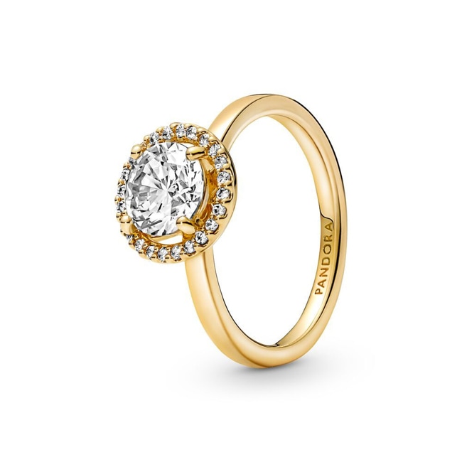 Pandora Gold Timeless Sparkling Round Halo Ring - 161234C01