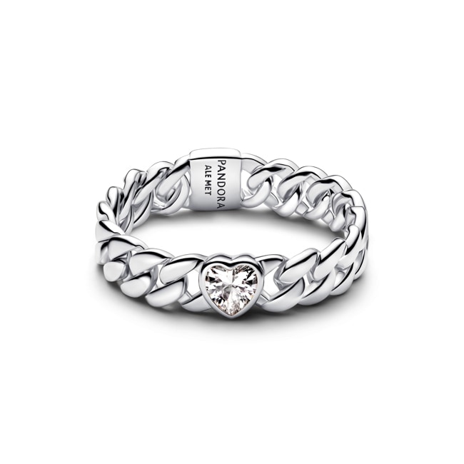 Pandora Timeless Herz Cuban-Kette Ring 925 Silber - 194386C01