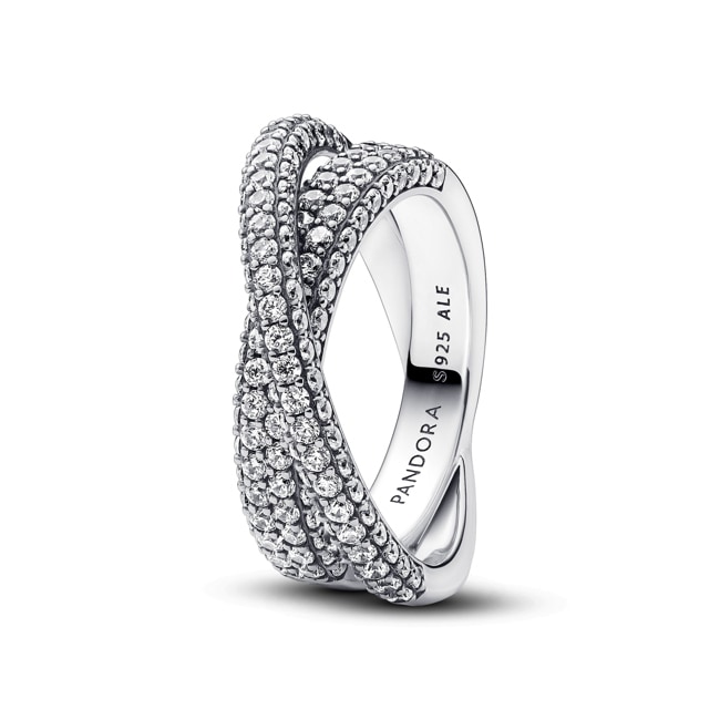 Pandora Timeless Pavé Gekreuzter Doppelband-Ring 925 Silber  - 193022C01