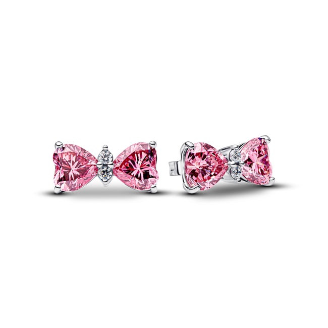 Pandora Timeless Bow Stud Earrings Pink 925 Silver Pandora Timeless Bow Stud Earrings Pink 925 Silver - 294265C01