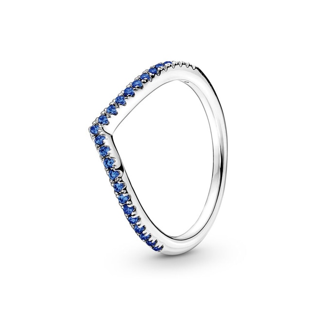 Pandora Timeless Wishbone Sparkling Blue Ring - 196316C02