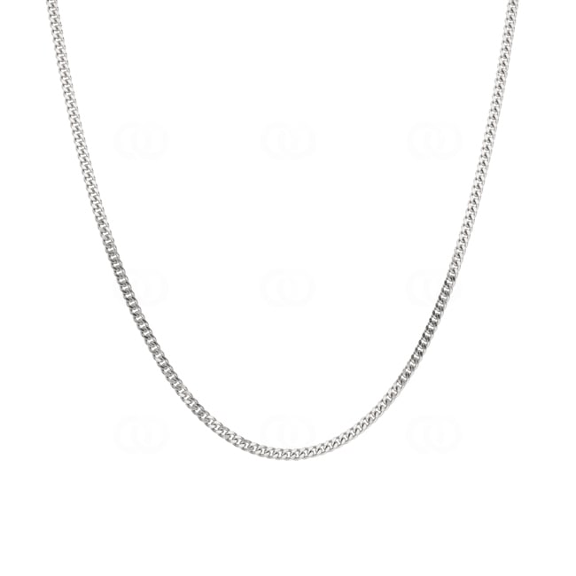 Collier gourmette limée or gris 750/18 ct 2.3mm - 1240.03065