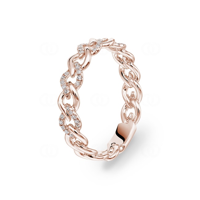 Panzerring 750/18 K Roségold mit Diamanten 0.09 ct H/si - RI-51432-RG