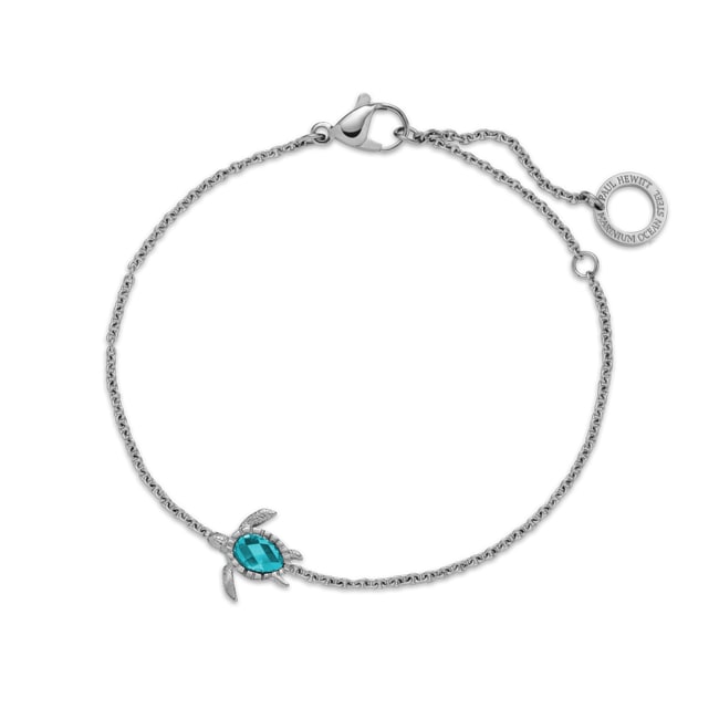 Paul Hewitt Bracelet Turtle Mono Aquamarine Steel Silver - PH-JE-1591