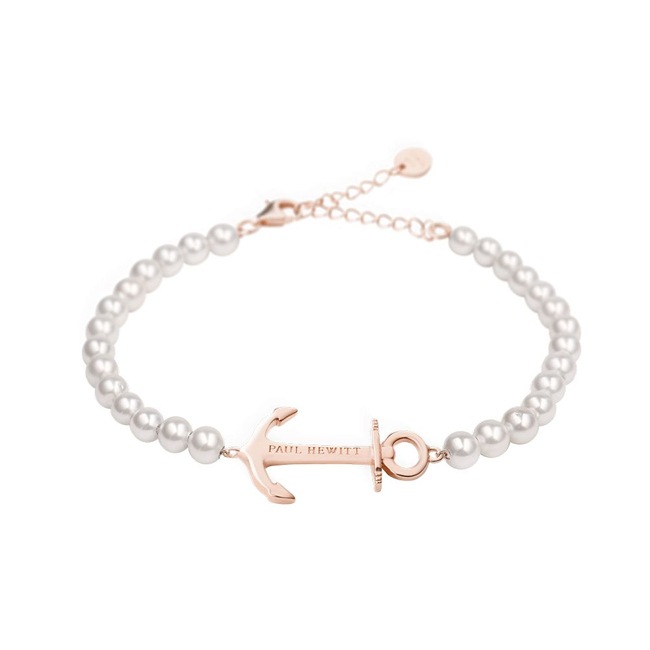 Paul Hewitt Bracelet Anchor Spirit Pearl IP RosÃ©