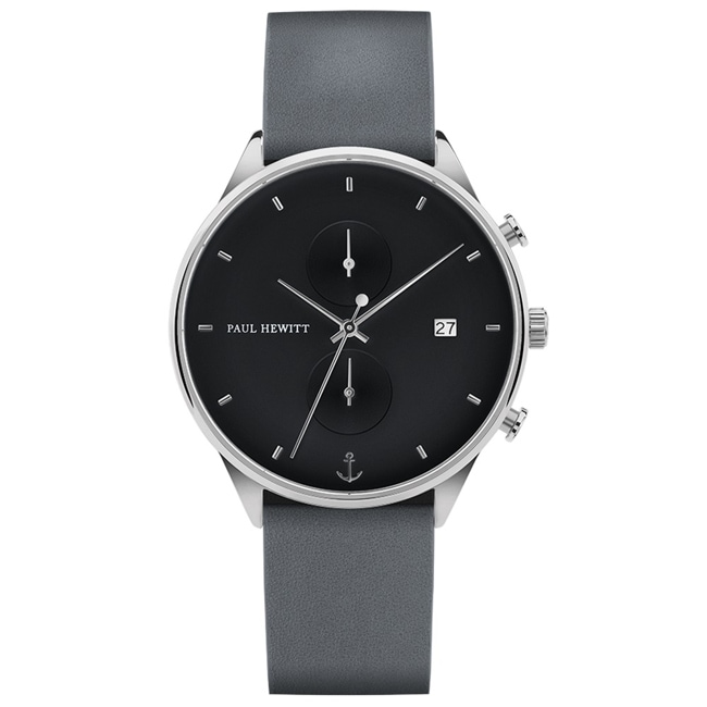 Paul Hewitt Chrono Line Midnight Ocean Leather Grey Ø 42 - PH-C-S-M-48M