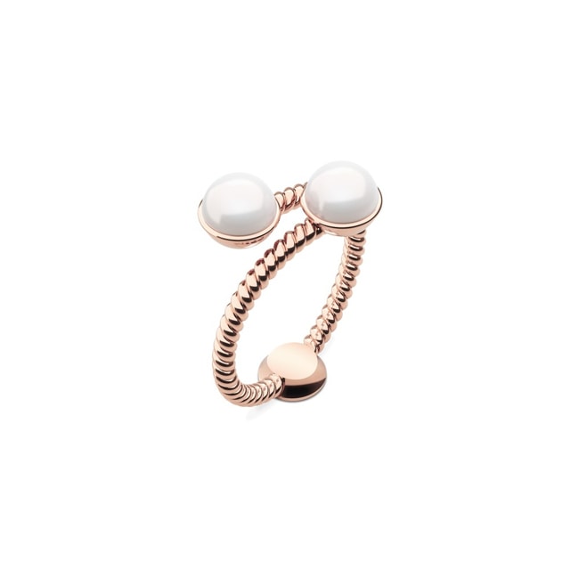 Paul Hewitt Bague pour Femmes Rope Pearl IP Or Rosé - PH-FR-ROPE-R