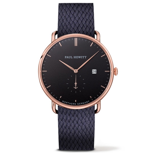 Paul Hewitt Grand Atlantic Line Black Sea IP Rose Perlon Navy Blue Ø 42 - PH-TGA-R-B-17