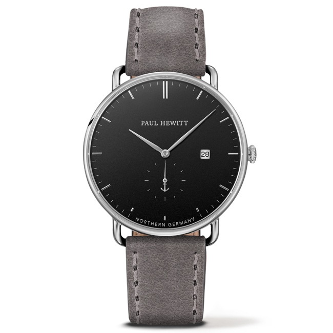 Paul Hewitt Grand Atlantic Line Black Sea Leather Grey Ø 42 - PH-TGA-S-B-13