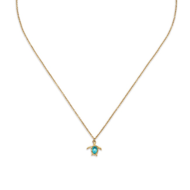 Paul Hewitt Necklace Turtle Mono Marinium Ocean Steel Aquamarine Gold - PH-JE-1586